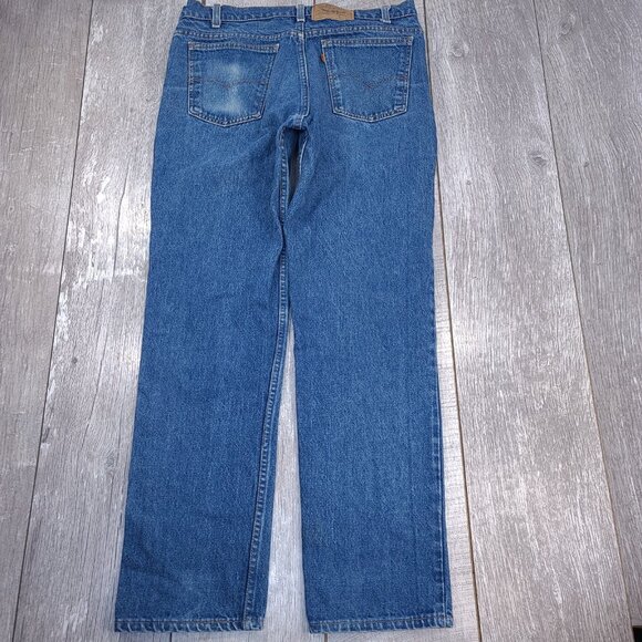 Vintage Levis Mens 509 Orange Tab Jeans Size 36x32 Blue Denim Straight Leg - Picture 2 of 11